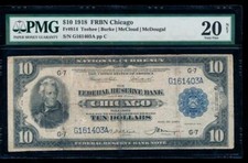 AC Fr 814 1915 $10 Federal Reserve Bank Note Chicago PMG 20 NET picture