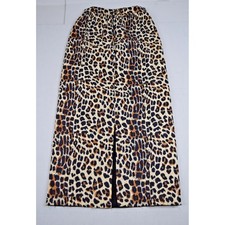 Vintage Quilted Skirt Size XS/S 80s Handmade Cheetah Print Sheen Lined Back Slit picture