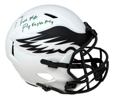 DeVonta Smith Signed Eagles FS Lunar Eclipse Replica Speed Helmet Fly Eagle BAS picture
