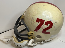 RARE Vintage Riddell 35 Size Large White Football Helmet W/Strap And Face Cage picture