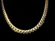 Miami Cuban 22in 8MM 14K gold premium plated necklace w/Box Lock. Rare Length picture