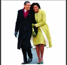 MICHELLE AND BARACK OBAMA LAUGHING LIFE SIZE CARDBOARD CUTOUT picture