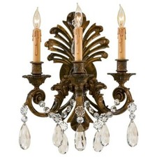 Metropolitan 3-Light Sconce In Oxide Brass Bohemian Crystals picture