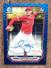 2026 Bowman Chrome Samy Natera Jr 1st Reptilian Blue Refractor Auto /150 Angel🔥 picture