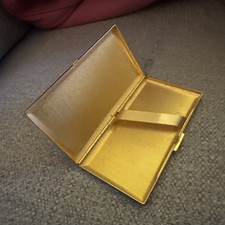 Vintage mid-century gold-tone metal cigarette case picture