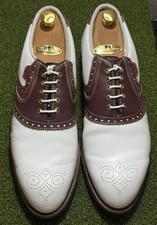 Vintage Footjoy Classics Mens Golf Shoes Model # 51909 WH/BRN 10.5 D picture
