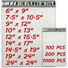 6x9 9x12 10x13 14x17 - 24x24 Poly Mailers Shipping Envelopes Self Sealing Bags picture