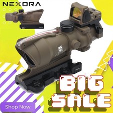 EvolutionGear ACOG 4X32 Red Fiber Optics Scope Chevron reticle Sight TA31 USA picture