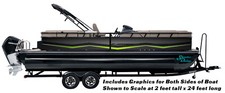 Zig Zag Green Black Mesh Graphic Kit Decal Fishing Boat Wrap Pontoon Vinyl picture