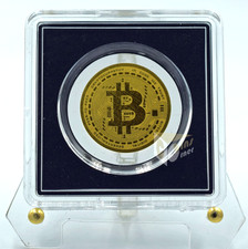 Gold Bitcoin 1/1000 Oz 999 Gold Medal in Box with COA picture