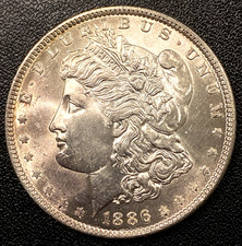 1886-P ** High End** Very Attractive** $1 Morgan Silver Dollar 63/64 Lustrous picture