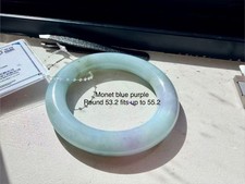 jadeite burma bangle 53.2 monet purple blue translucent type A Burmese jade picture