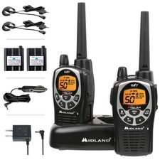 Midland GXT1000VP4 GMRS Walkie Talkie 2-Pack + Headsets and Charger picture