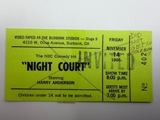 Vintage NBC Night Court Studio Audience Ticket November 14, 1986 Harry Anderson picture
