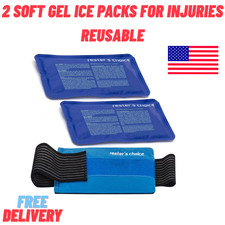 2 Pack Soft Flexible Gel Ice Pack Wrap Hot Cold Therapy Compress Reusable picture