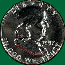 1957 Franklin Half Dollar Proof PF Coin #48864 picture