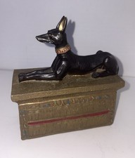 Egyptian Statue of God Anubis, Laying Dog, Shrine of Tutankhamen Figurine picture