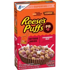 REESE'S PUFFS PB+J Superfan Cereal, Limited Edition, Family Size, 19.7 oz picture