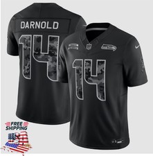 Men's Seattle Seahawks Sam Darnold Black 2026 Salute to Service Custom Stitched picture