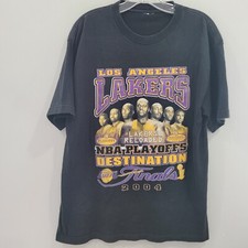 Vintage 2004 Los Angeles Lakers Reloaded 0.4 NBA Finals T-Shirt Men L Kobe Shaq picture