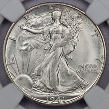 1941-S 50c Walking Liberty Half Dollar - NGC MS 64 CAC picture