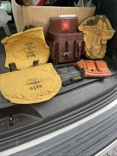 Vintage 6 LOT General Electric GE Leather Electrician Tool Pouch , Klein Bags picture