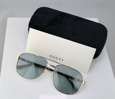 Gucci GG1223S 002 60mm Men's Navigator Sunglasses Gold with Gray Lens 100% UV picture