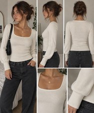 Madewell Size Small Ribbed Ivory Sweater picture