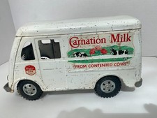 ​Vintage 1955 Tonka Metro Van Carnation Milk - Pressed Steel Toy White picture
