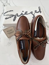 VTG 90s Timberland Boat Shoes Deadstock NOS Spiegel Box Brown Leather Mens 7.5 M picture