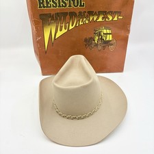 Resistol Stagecoach Cowboy Hat Wild as the West Felt Size 7 Beige w Box picture
