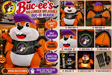 Buc-ee's 🦫 Beaver Halloween Inflatable 🦇 Lights Up 🌟 picture