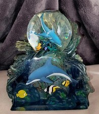 Wyland Galleries Hanalei Bay DOLPHINS Blue Wave Glass Sculpture 7