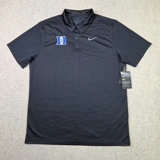 Duke Blue Devils Nike Mens M Dri-FIT Standard Fit Polo Shirt Black AJ5479 NWT picture
