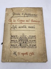 GABRIELE D'ANNUNZIO PER LA COPPA DEL BENACO AGLI AVIATORI NAVALI 21 AGOSTO 1921 picture