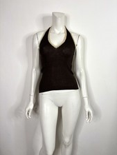 Vtg Dolce & Gabbana SS2005 Brown Knit Halter Top S 40 picture