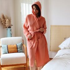 Double Layer Hooded Soft Muslin Bathrobe, Gauze Lightweight Unisex Dressing Gown picture