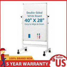 40x28 Rolling Whiteboard with Stand Double Sided Magnetic Dry Erase Board picture