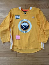 Authentic Adidas MiC Buffalo Sabres Practice Jersey Sz 54 Evan Rodrigues picture