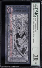 2026 Zombucks Pandamonium 1/1000 oz Silver Back Foil Note PMG 70 Zombuck picture