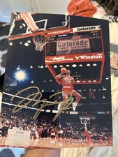 Michael Jordan Framed Signed Epic Slam Dunk Photo picture
