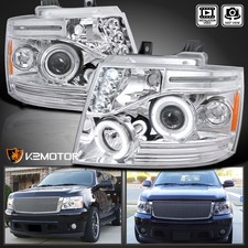 Fits 2007-2014 Chevy Tahoe Suburban Avalanche LED Halo Projector Headlights Lamp picture