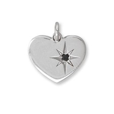 Black Diamond Star Design Heart Pendant picture