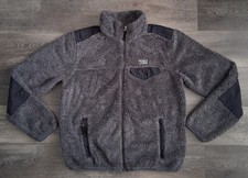 L.L.Bean Hi-Pile Sherpa Fleece Jacket Full Zip Pockets Dark Grey Size Medium  picture