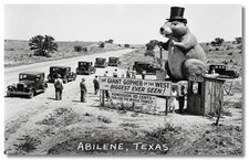 Vintage‑STYLE NEW ART 1930's RPPC-THE GIANT GOPHER BIGGEST-ABILENE TEXAS-FAUX picture
