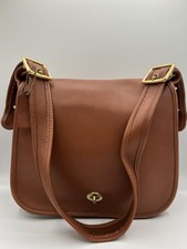 Pristine Vintage Coach Stewardess Saddle Messenger Bag British tan COC-9525 picture