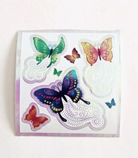 Vtg Sandylion Stickers Mod Butterflies Mother Of Pearl MOP Iridescent Opal picture