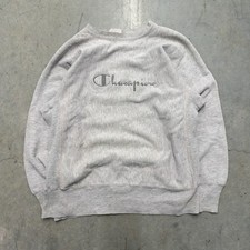 Vintage 80s Champion Reverse Weave Hoodie Sweatshirt Size L Gray USA Flaws picture
