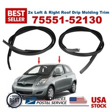 2x Roof Drip Molding Trim For 2007-2011 Toyota Yaris Hatchback 75551-52130 picture
