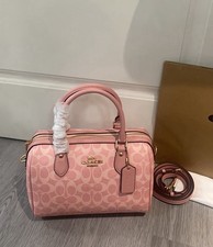 COACH Roan Satchel Bag Signature Canvas Powder Pink CV961 picture
